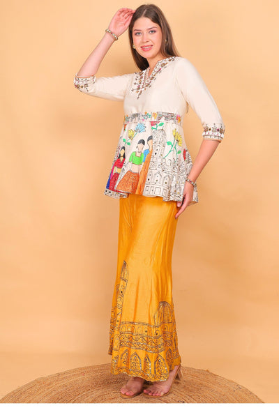 Elysium Royal - Hand embroidered kurta-with flared pants