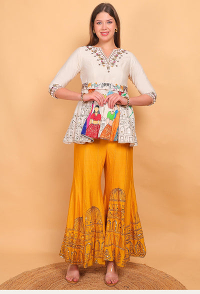 Elysium Royal - Hand embroidered kurta-with flared pants