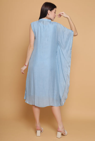 Artistic Hand-Painted Abstract Kaftan by Destiny By Anjali - Pure Organza Masterpiece with Unique Design, Meticulously Handcrafted, Fully Lined and Stitched, Embodies Timeless Traditional Women's Fashion
